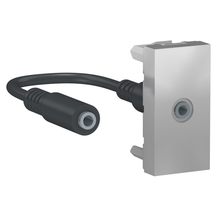 Розетка Schneider Unica New mini-jack алюміній