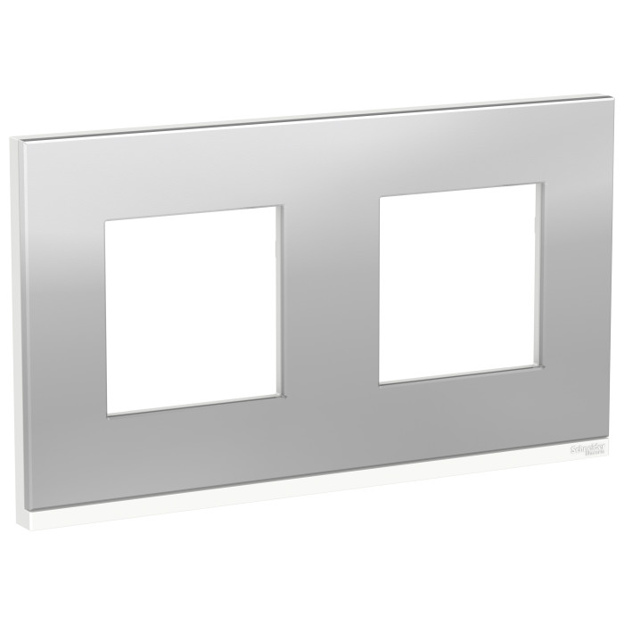 Рамка Schneider Electric Unica New Pure 2-поста алюминий