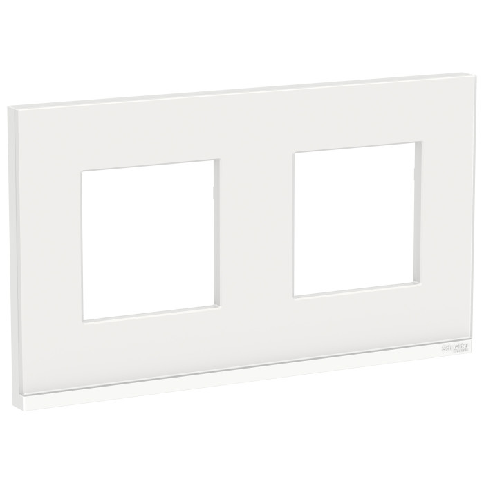 Рамка Schneider Electric Unica New Pure 2-поста біле скло