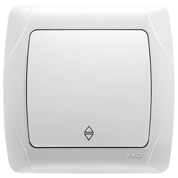 Вимикач 1-клавішний прохідний Viko Carmen білий