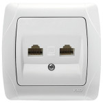 Розетка Viko Carmen компьютерная двойная (2хRJ45 Cat5e) белый
