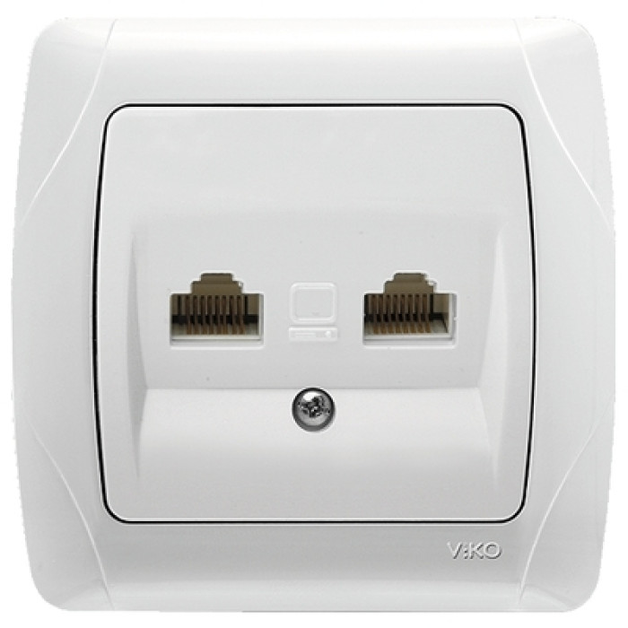 Розетка Viko Carmen компьютерная двойная (2хRJ45 Cat5e) белый