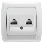 Розетка Viko Carmen комп'ютерна телефонна (RJ45 - RJ11) білий