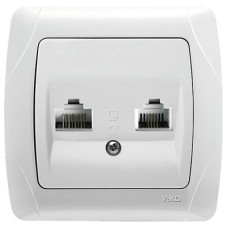 Розетка Viko Carmen компьютерная телефонная (RJ45 – RJ11) кремовый
