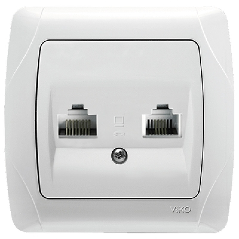 Розетка Viko Carmen компьютерная телефонная (RJ45 – RJ11) кремовый