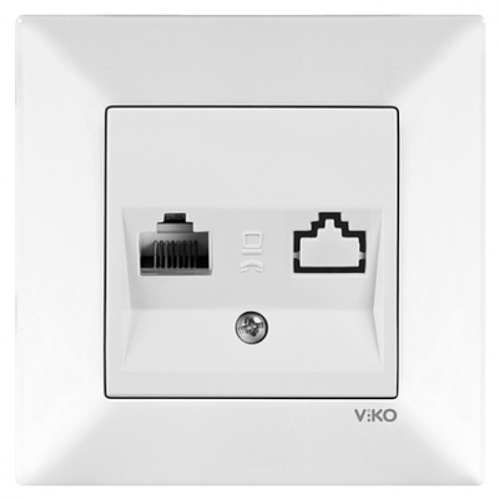 Розетка телефонна Viko Meridian RJ11 Cat.3 білий